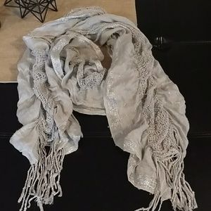 Silver threaded scarf